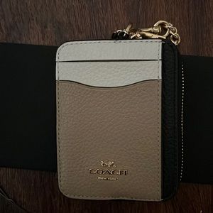 Coach Color Block Zip Card Case
